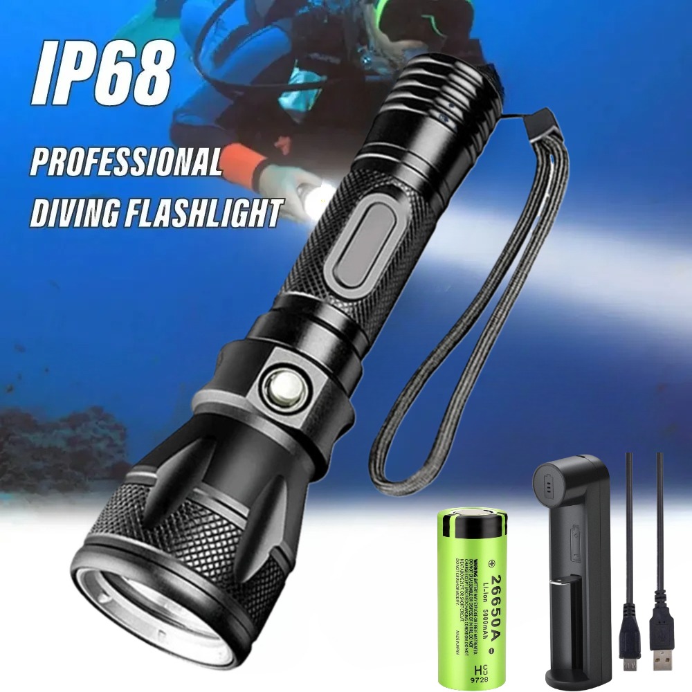Underwater Flashlight - Lampe de poche professionnelle pour plongée